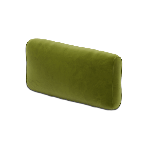 Zacht rugkussen op maat in velours - Olive. - S6020