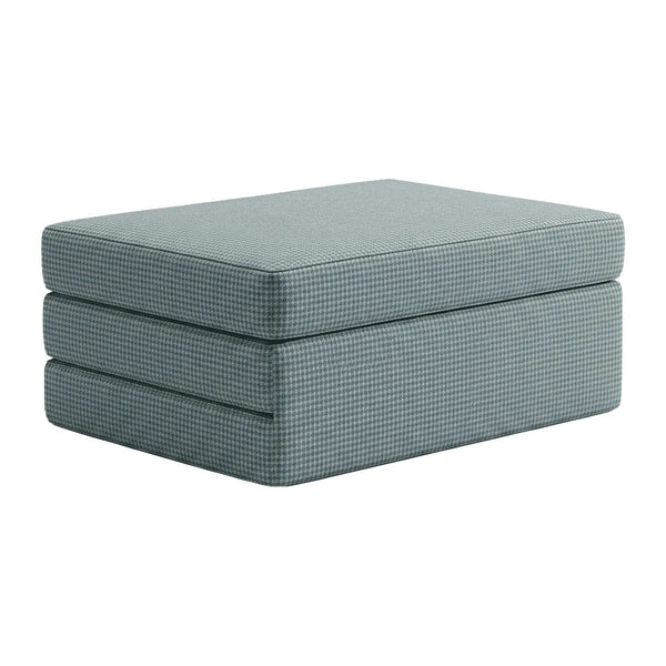 Vouwmatras op maat in gedessineerde wol - Blue Mirage - S7108