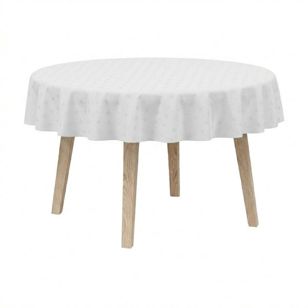 Rond tafelkleed - Damast. - White - D1050'