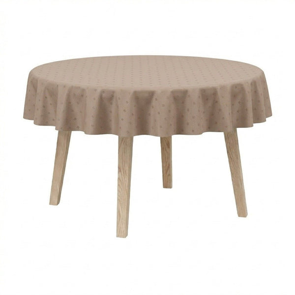 Rond tafelkleed - Damast. - Nutmeg brown - D1052'
