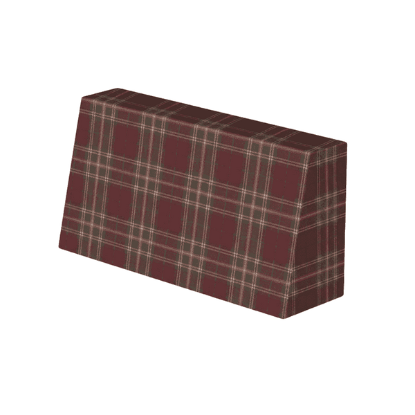 Schuin rugkussen op maat in gedessineerde wol - Cranberry - S7206.