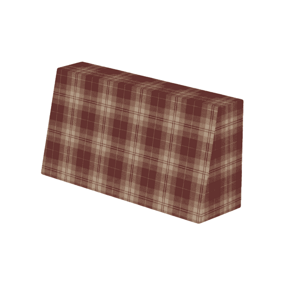 Schuin rugkussen op maat in gedessineerde wol - Mahogany - S7205.