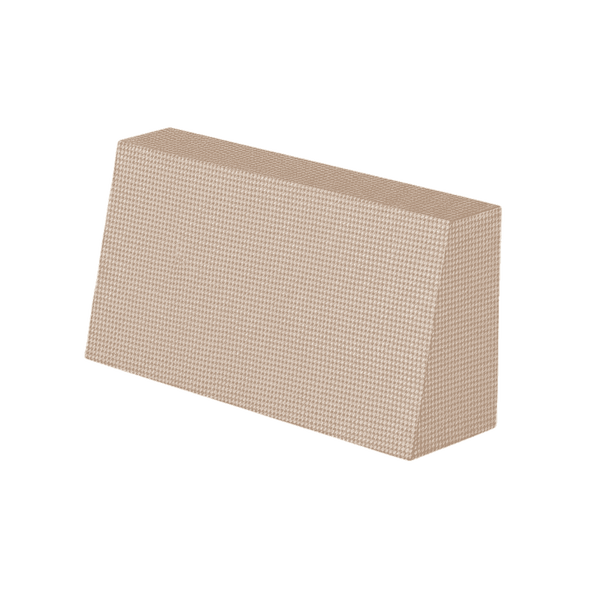 Schuin rugkussen op maat in gedessineerde wol - Cedar Wood - S7100.