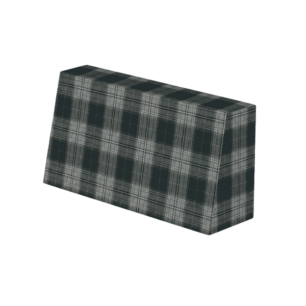 Schuin rugkussen op maat in gedessineerde wol - Obsidian - S7211.