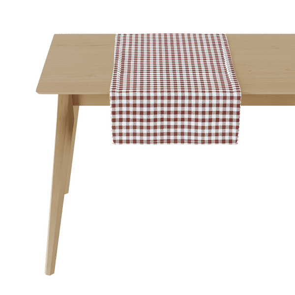 Geruit Tafellopers - Brown check - D1021-